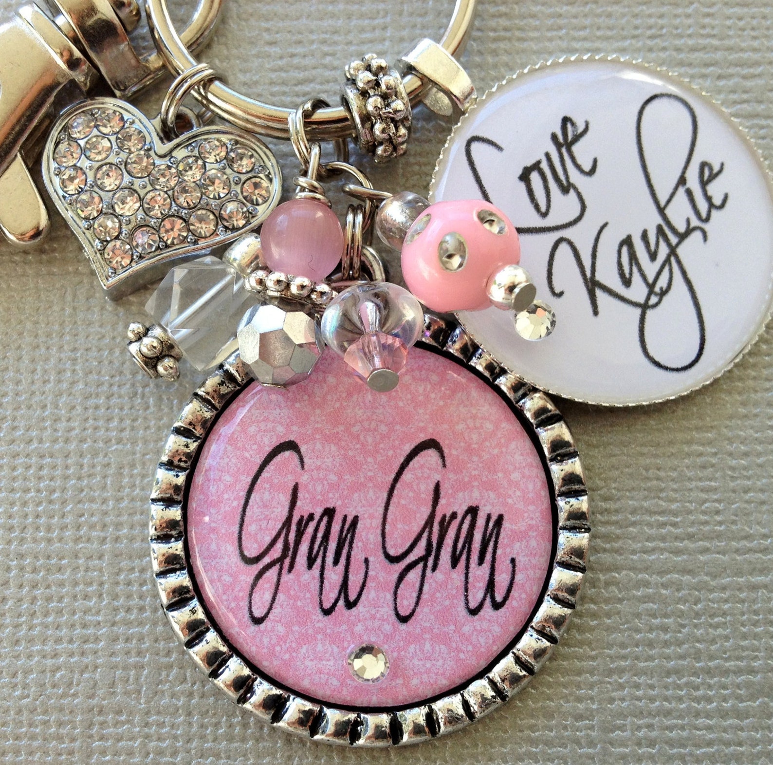 Personalized Gift Gifts for Grandma Charm Keychain Aunt Etsy