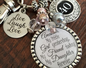 Regalo para ELLA, llavero personalizado, 40 cumpleaños, regalo de cumpleaños, regalo para hija, joyas con piedra de nacimiento, cumpleaños de hija, 30 cumpleaños