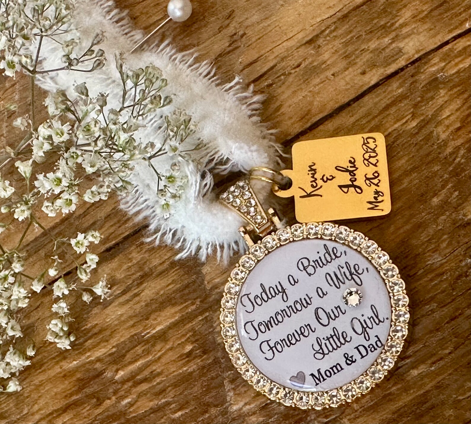 Bridal Bouquet Charm, Wedding Bouquet Charm Bridal Shower, Gift for ...