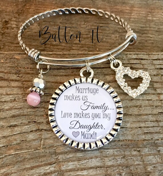 Step daughter gift, Personalized bracelet, WEDDING gift, step daughter  wedding gift, PERSONALIZED wedding gift, Bangle, blended family