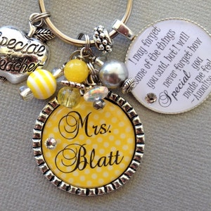 Teacher Gift, PERSONALIZED Keychain, teacher appreciation, inspirational, special teacher, babysitter, preschool teacher, daycare, nanny image 3