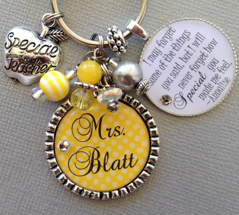 Teacher Gift, PERSONALIZED Keychain, teacher appreciation, inspirational, special teacher, babysitter, preschool teacher, daycare, nanny image 3