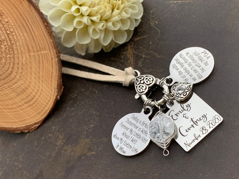 BRIDAL bouquet charm, walking down aisle gift, daughter wedding, daughter in law, bridal shower, wedding bouquet charm, Bride gift image 3