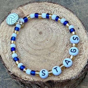 Team spirit bracelet, beaded bracelet, basketball bracelet, sports bracelet, team gift, mascot bracelet, football bracelet stacking bracelet