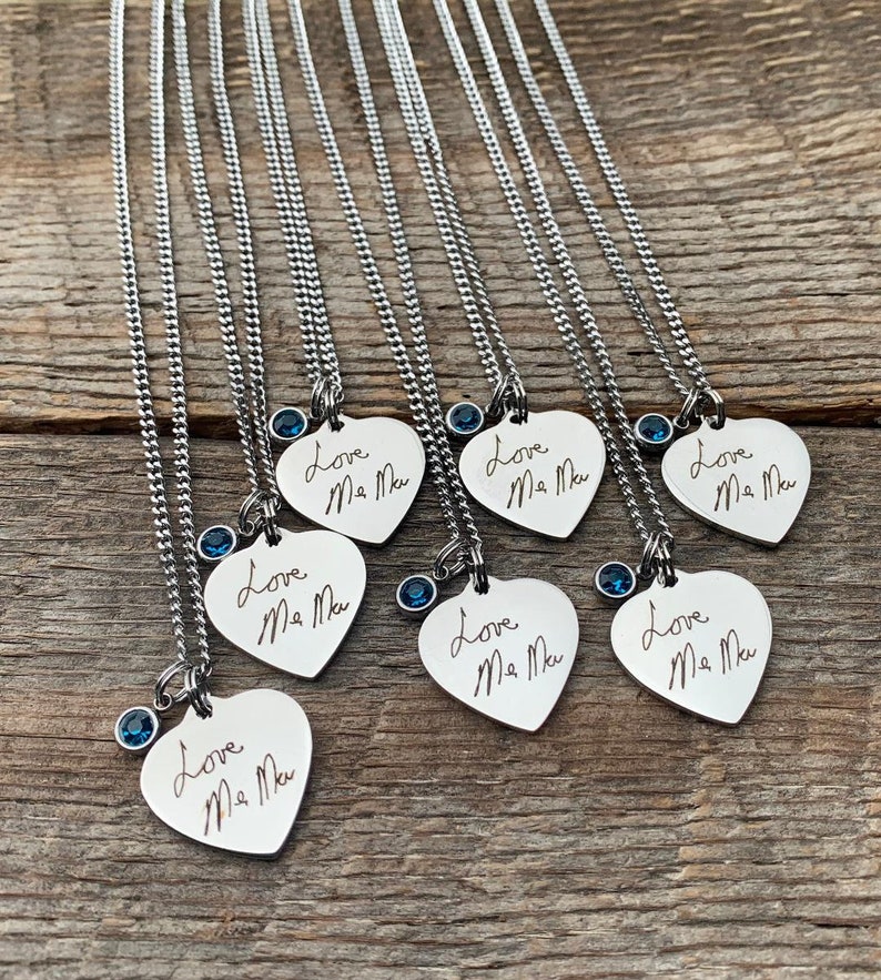 Handwriting Necklace Handwriting Jewelry Handwritten Etsy