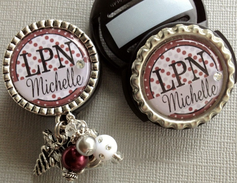 Stethoscope ID Tag/ Badge Reel Set Nurse RN Personalized Name Etsy