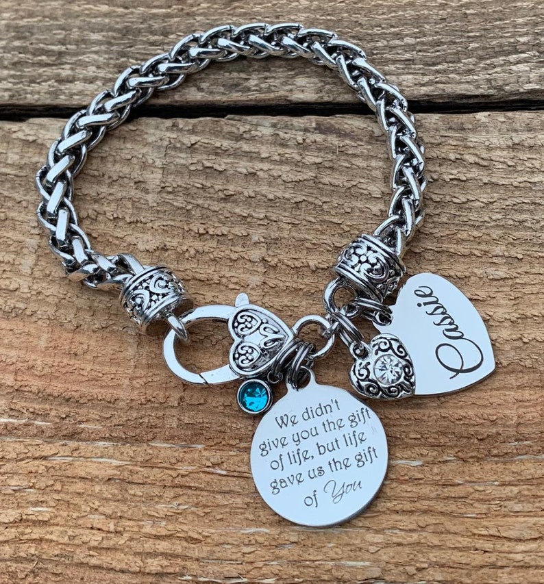 Adoption gift Step daughter gift adopted name bracelet Etsy