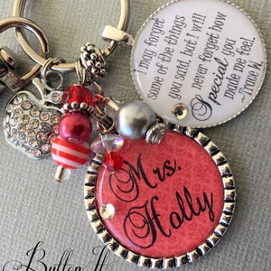 Teacher Gift, PERSONALIZED Keychain, teacher appreciation, inspirational, special teacher, babysitter, preschool teacher, daycare, nanny image 5