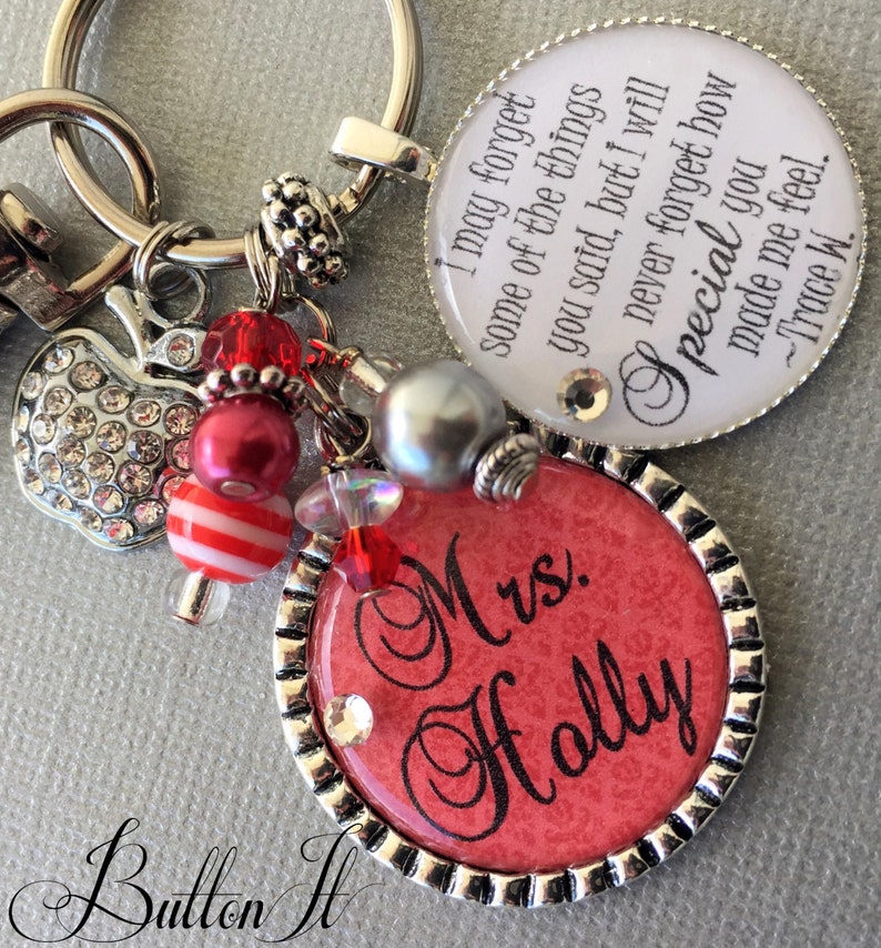 Teacher Gift, PERSONALIZED Keychain, teacher appreciation, inspirational, special teacher, babysitter, preschool teacher, daycare, nanny image 5