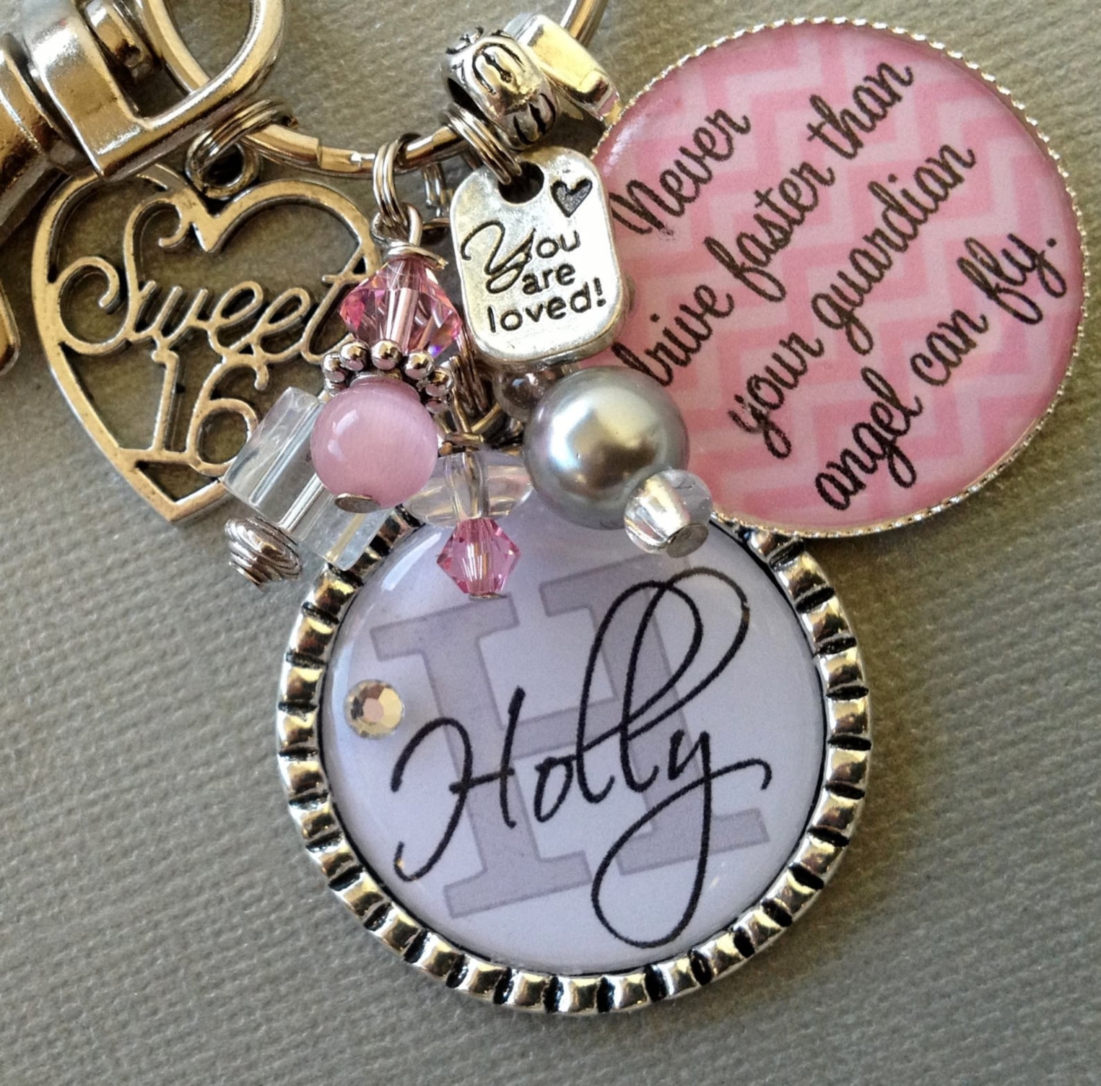 Sweet Sixteen Personalized Gift Keychain chevron 16th Etsy