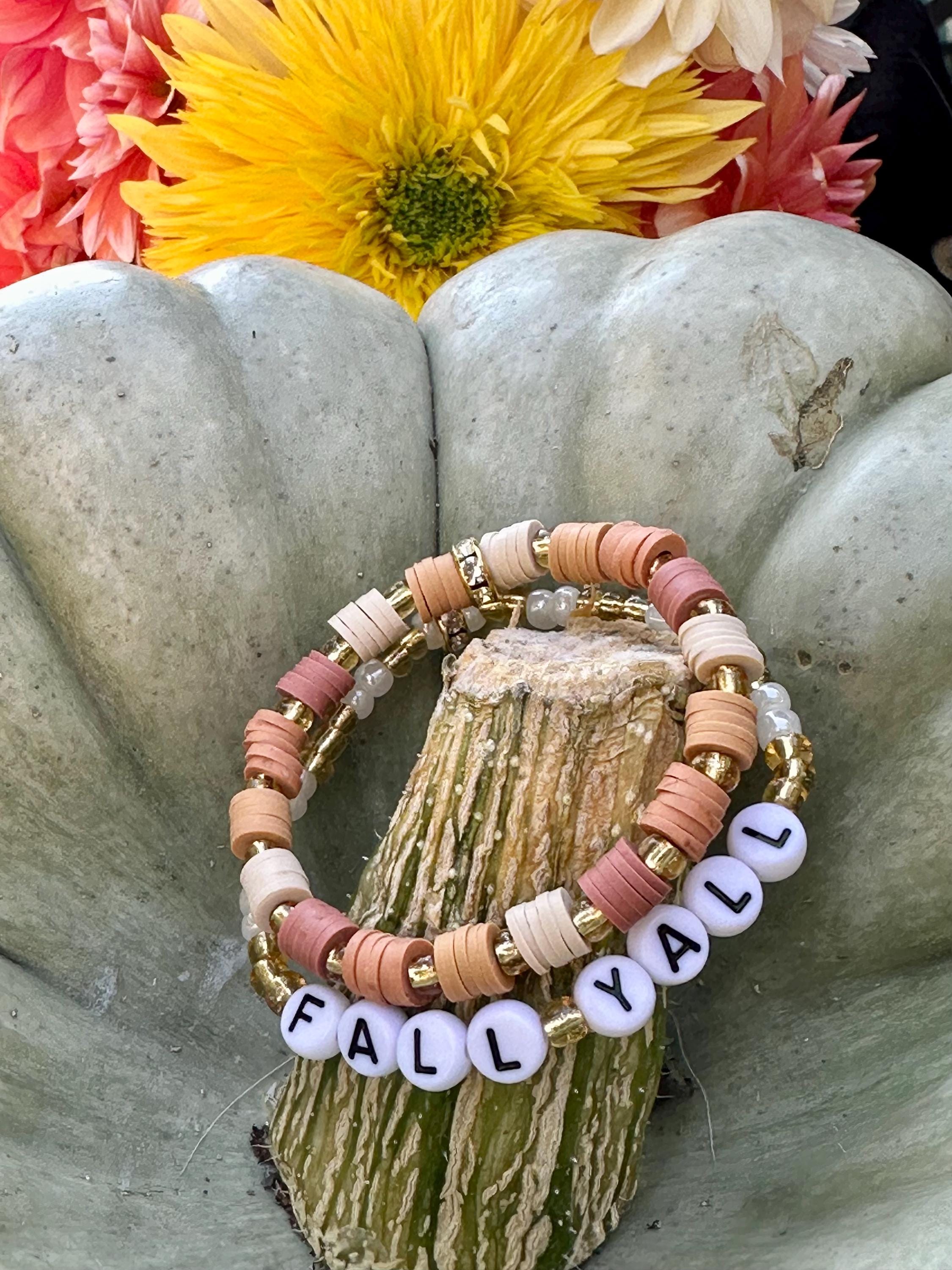 Fall Bracelet, Gratitude Bracelet, Heishi Bracelet, Gift for Her, Word ...