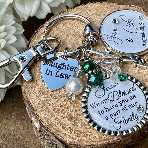 Daughter in Law, Daughter in law Wedding gift, chosen by our son and are like a daughter to us, bridal shower gift, Bridal bouquet charm