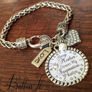 Inspirational bracelet, Mother bracelet, Mother daughter jewelry, Personalized gift, mom birthday gift, All that I am I owe to you