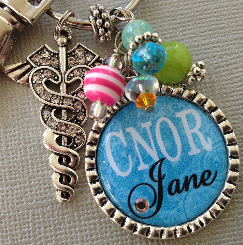 Nurse RN Personalized Keychain Chevron Keychain Etsy