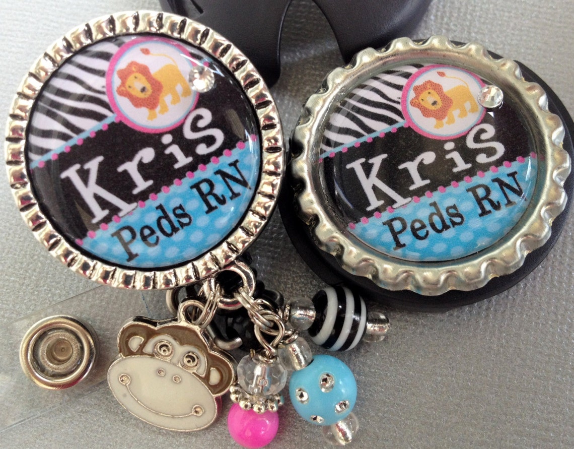 Personalized Stethoscope ID Tag / Id Badge Reel Set Peds. RN Etsy