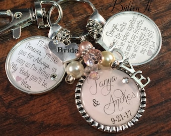 BRIDE Gift, Wedding gift for BRIDE from MOM, wedding bouquet charm, daughter wedding gift, mother daughter, bridal shower gift, keepsake