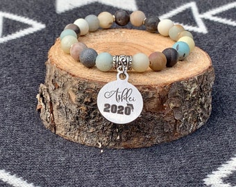 Graduation, Class of 2023, grad, graduation cap, graduate, Beaded bracelet, Live your dream, Semiprecious stone bracelet, layering bracelets