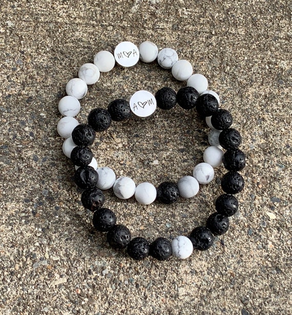 Lava Stones & Custom Vermeil Beads- Men's Beaded Bracelet - Gift for Dad - Gift for Him - Gift for Husbend - Gift for Anniversary