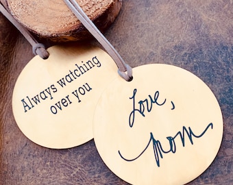 Christmas ornament, Ornaments, handwritten, handwriting, ornaments personalized, remembrance, sympathy, engraved ornament, family ornament