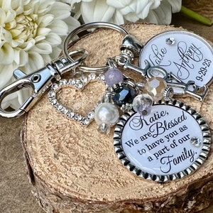 Future daughter in law gift, wedding bouquet charm, giving away my son is not an easy thing to do, Bridal bouquet charm, wedding gift bride image 2