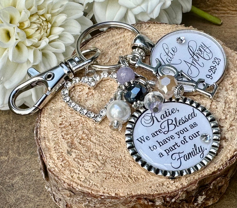 Future daughter in law gift, wedding bouquet charm, giving away my son is not an easy thing to do, Bridal bouquet charm, wedding gift bride image 2