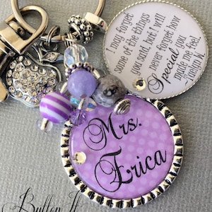 Teacher Gift, PERSONALIZED Keychain, teacher appreciation, inspirational, special teacher, babysitter, preschool teacher, daycare, nanny image 4