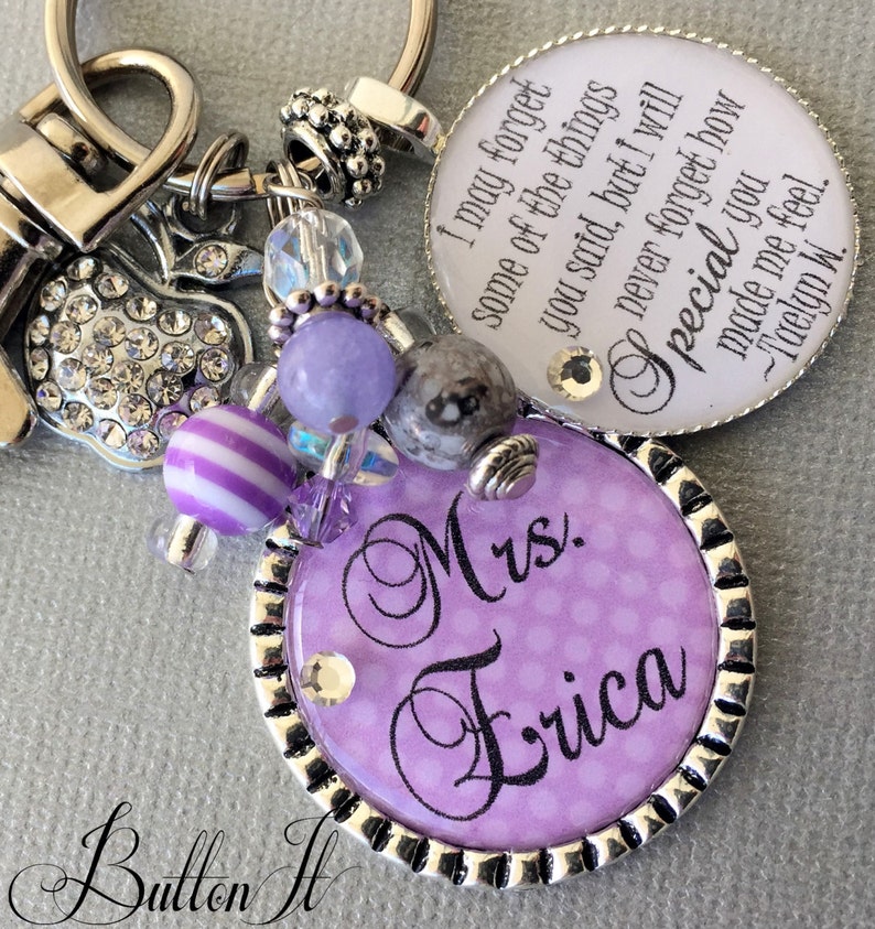 Teacher Gift, PERSONALIZED Keychain, teacher appreciation, inspirational, special teacher, babysitter, preschool teacher, daycare, nanny image 4