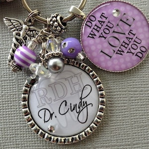 rn nurse, Do what you love PERSONALIZED Keychain, nurse graduate, RDH, dental hygienist graduate, x-ray technician, paramedic, NICU nurse