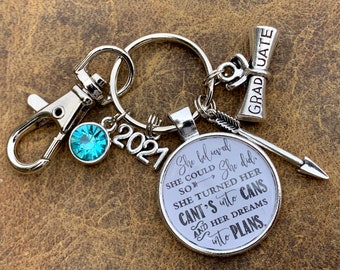 She believed she could so she did, Graduation gift, graduate, Senior 202, class of 202, inspirational, dreams, custom key chain