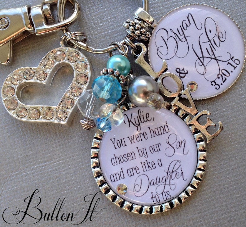Daughter in Law, Daughter in law Wedding gift, chosen by our son and are like a daughter to us, bridal shower gift, Bridal bouquet charm image 7