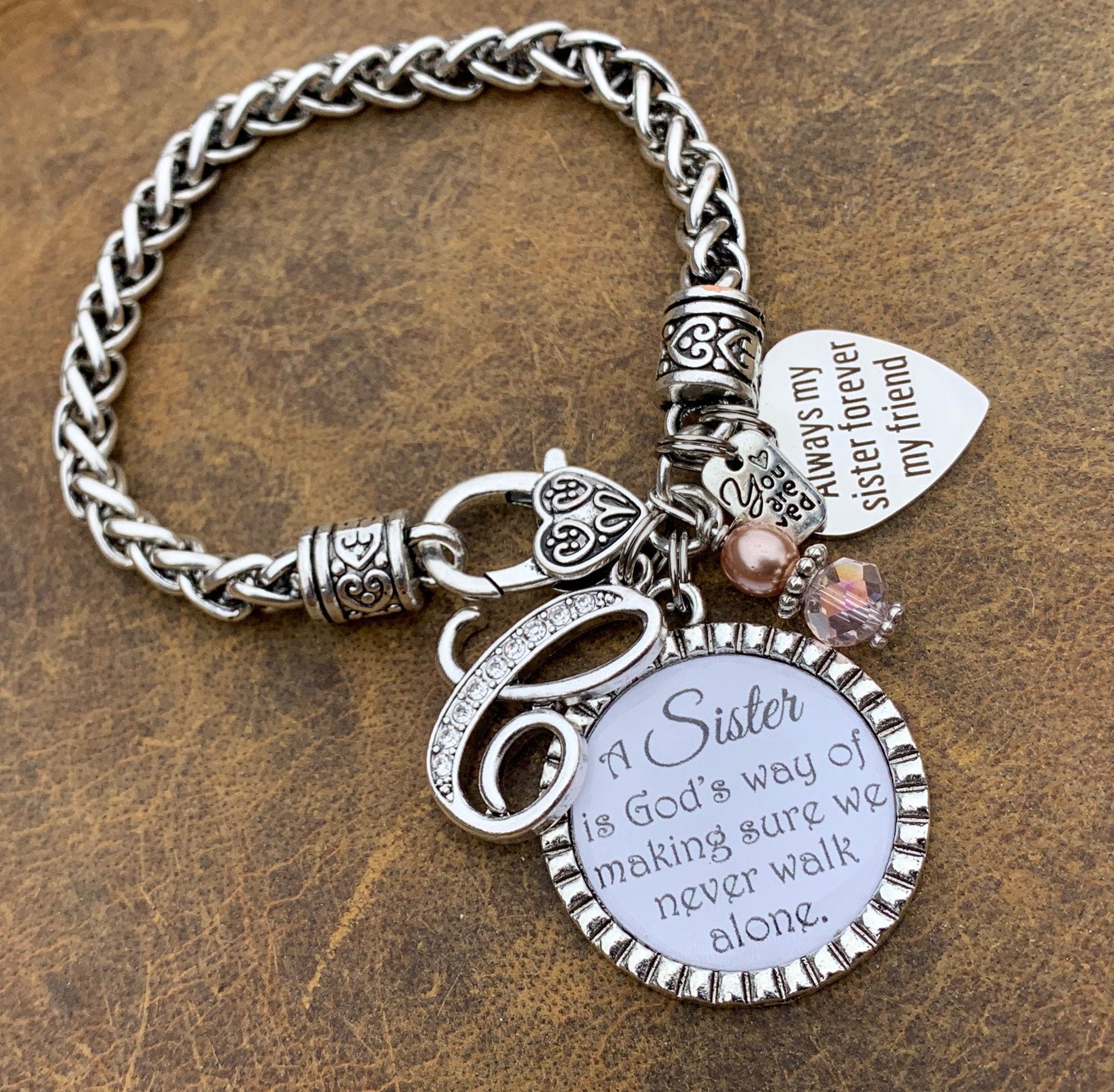 Personalized bracelets for sisters Clearance