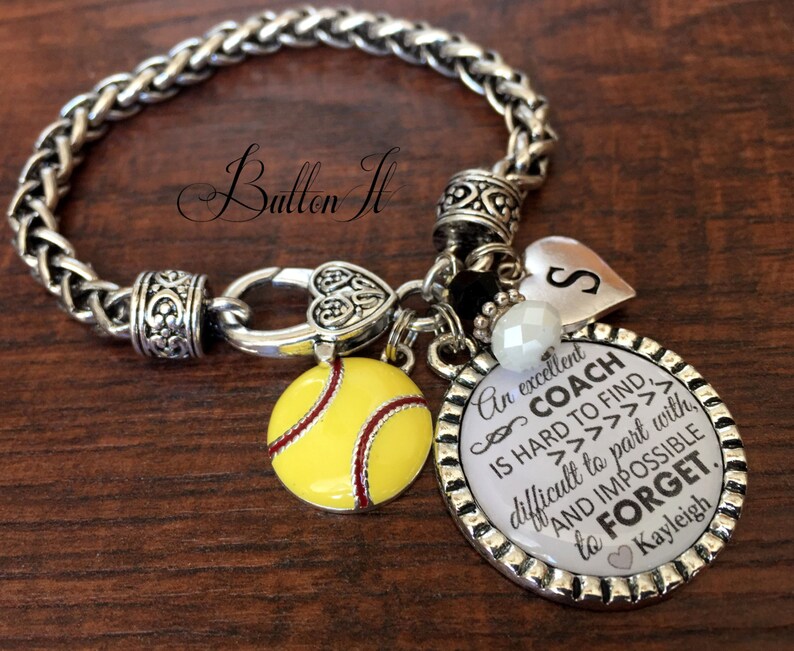 Coach Gift, Softball coach, Cheer coach, Volleyball Coach, Gift from team, Charm bracelet, Soccer Coach, Thank you gift, Inspirational quote image 3