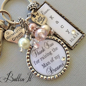 MOTHER of the Groom gift- PERSONALIZED wedding, Mother of bride gift, thank you raising man of my dreams, thank you gift, blush pink silver