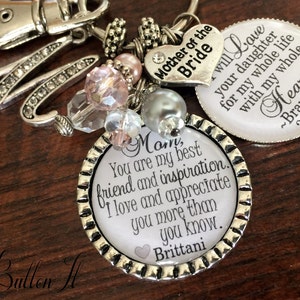 Mother of the BRIDE gift, Mother of the GROOM gift, PERSONALIZED jewelry, my best friend and inspiration, mother in law wedding keepsake image 5