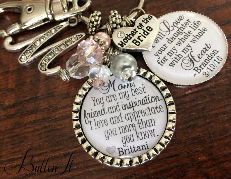 Mother of the BRIDE gift, Mother of the GROOM gift, PERSONALIZED jewelry, my best friend and inspiration, mother in law wedding keepsake image 5