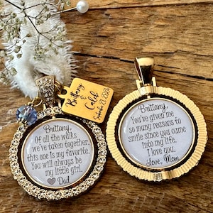 Something Blue, Wedding gift for BRIDE,  bridal bouquet charm, daughter wedding gift, Today a bride, tomorrow a wife Forever our little girl