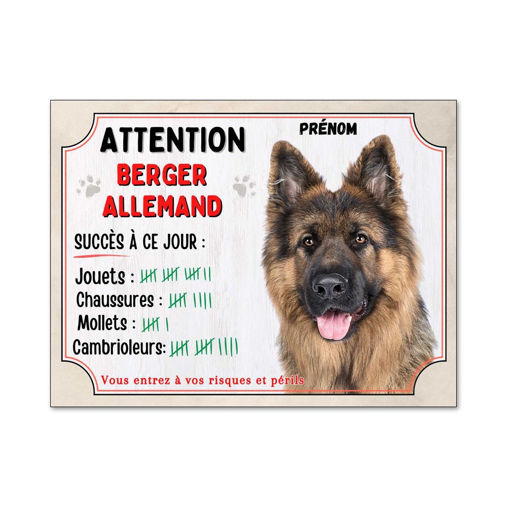 Plaque Humour 'Attention Berger Hollandais Je Ne Suis Pas Vegan' - Aluminium 15x20 Cm - Déco Maison Ou Extérieur - 8