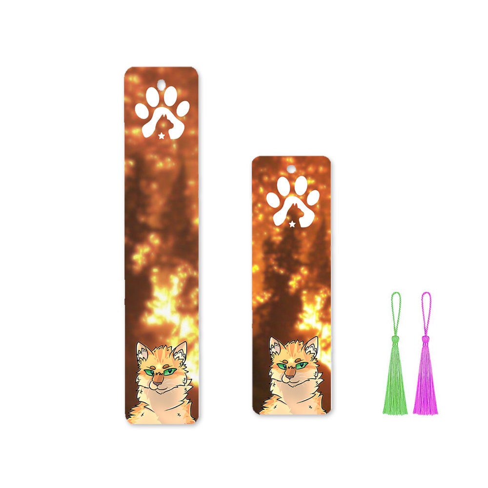 Bookmark red cat style firestar "firestar" from the war of the clans