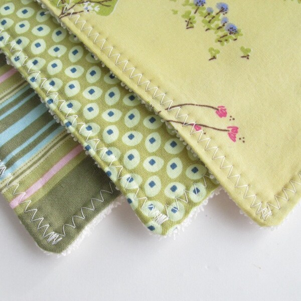 Organic Wash Cloth Set - Butter  and Sage