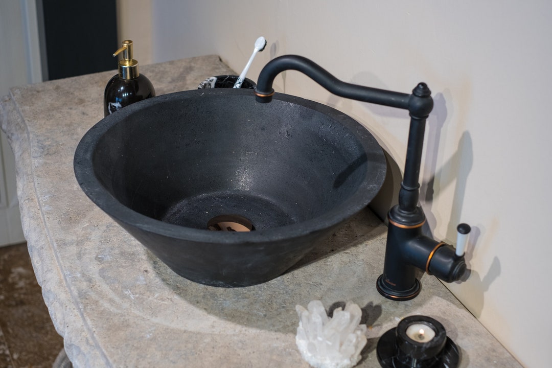 Black Marble Sink, Bathroom Marble Sink, Handmade, Black Design Sink ...