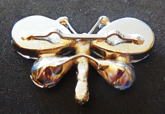 Butterfly enhancement faux pin brooch rhinestone … - image 2