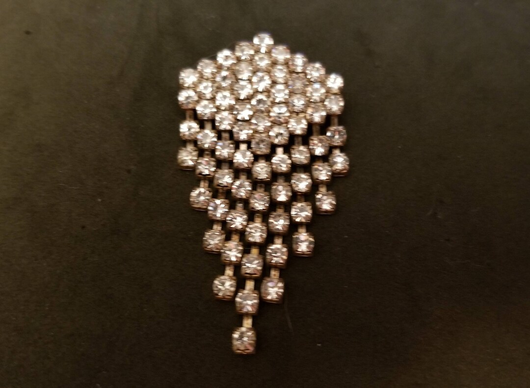Greek Pin Dangles Rhinestone Waterfall Dangle Pin Vintage Clean - Etsy