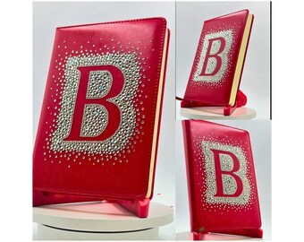 Faux Leather Personalized Diary with Rhinestone Inlay - Dated and Undated Options