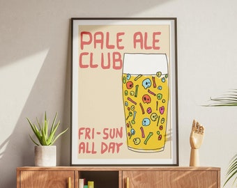Pale Ale Club Art Print: Quirky Pub Wall Decor (Digital File)