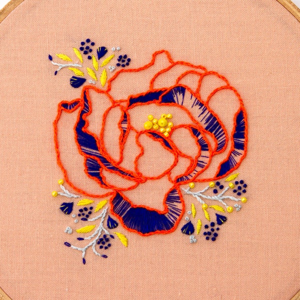 Fluoro Flora embroidery pattern - digital download