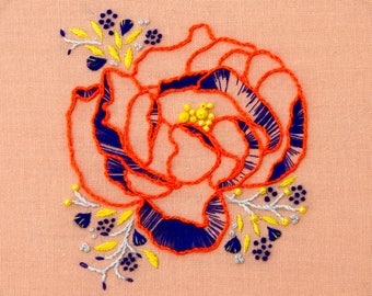 Fluoro Flora embroidery pattern - digital download