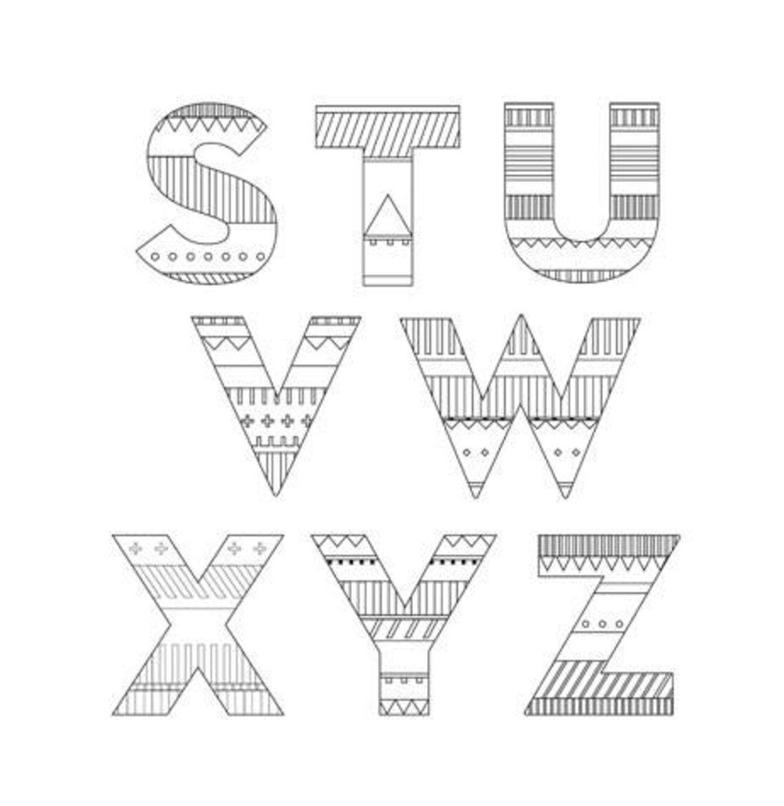 Sweater Letter Embroidery Pattern Full Alphabet Etsy