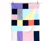 Maps #1 - original patchworked wall hanging artwork