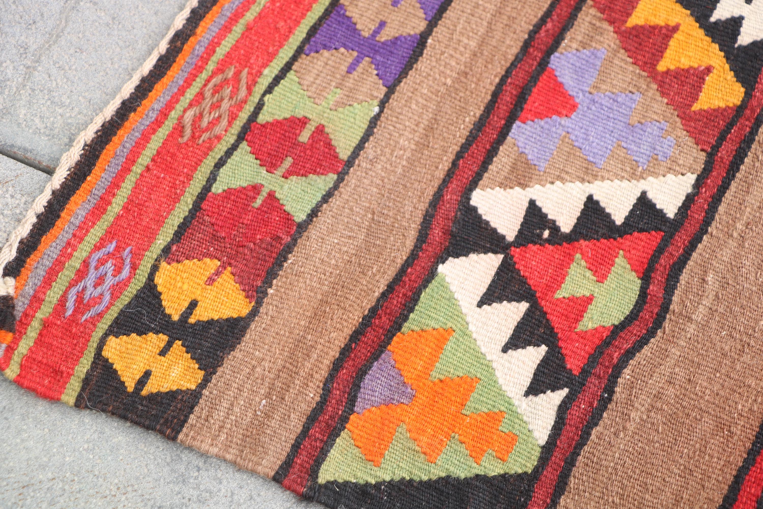 ヴィンテージ トルコ キリム ラグ、幾何学模様ウール、5.2 x 8.4