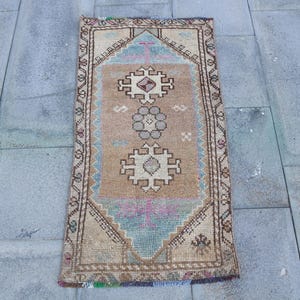2x100 Kleiner Teppich, Vintage Teppich, Türkischer Teppich, Anatolische Teppiche, Teppich Für Badezimmer, 1.5x3,2 ft Brauner Teppich, Authentischer Vintage Türkischer Wollteppich
